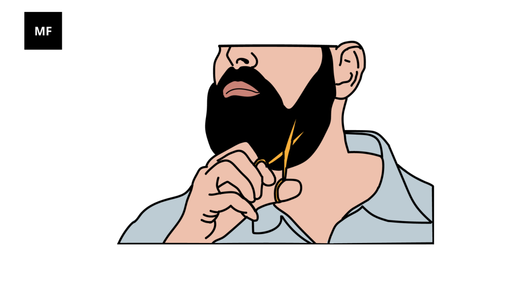 cutting Beard, trimming Beard,vecterart ,Illustration.